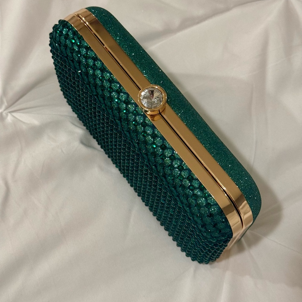 Green Rhinestone Clutch - Picture 5 of 7